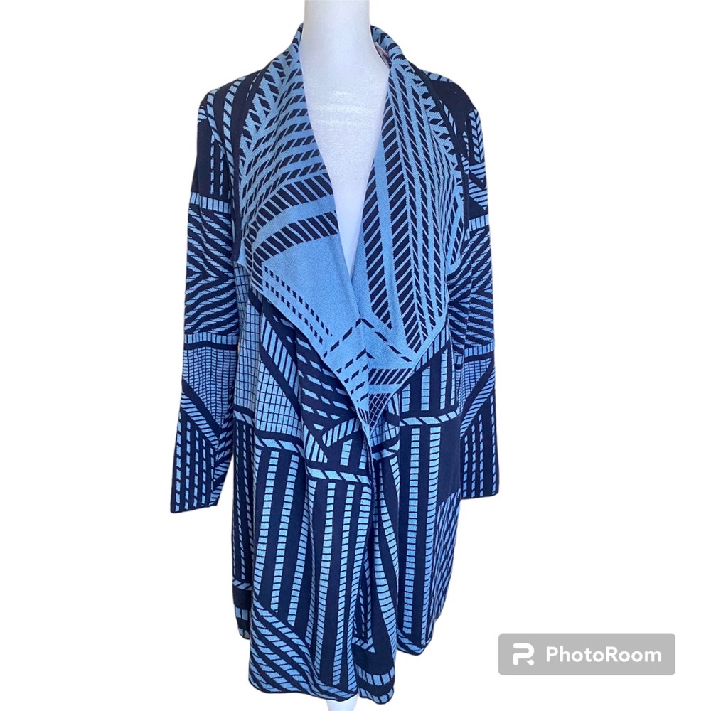 Isaac Mizrahi Live Open Front Cardigan Blue Size Small